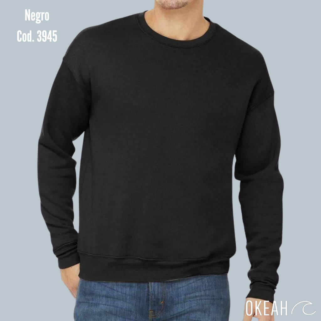 Sudadera Unisex Cuello Redondo Fleece hombro caído (3945)