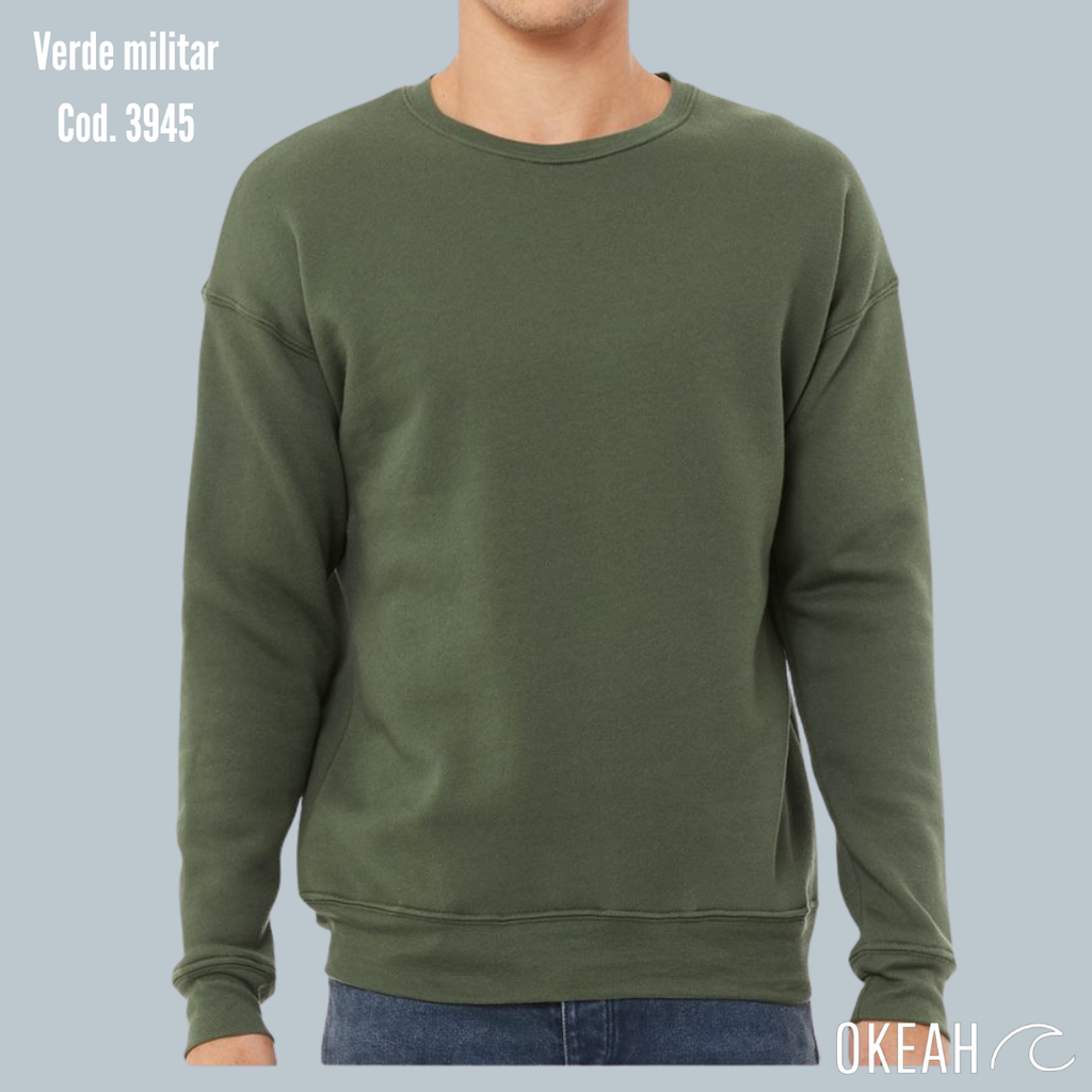 Sudadera Unisex Cuello Redondo Fleece hombro caído (3945)