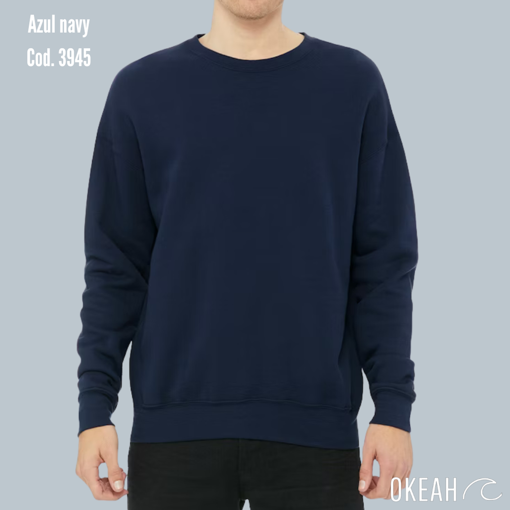 Sudadera Unisex Cuello Redondo Fleece hombro caído (3945)