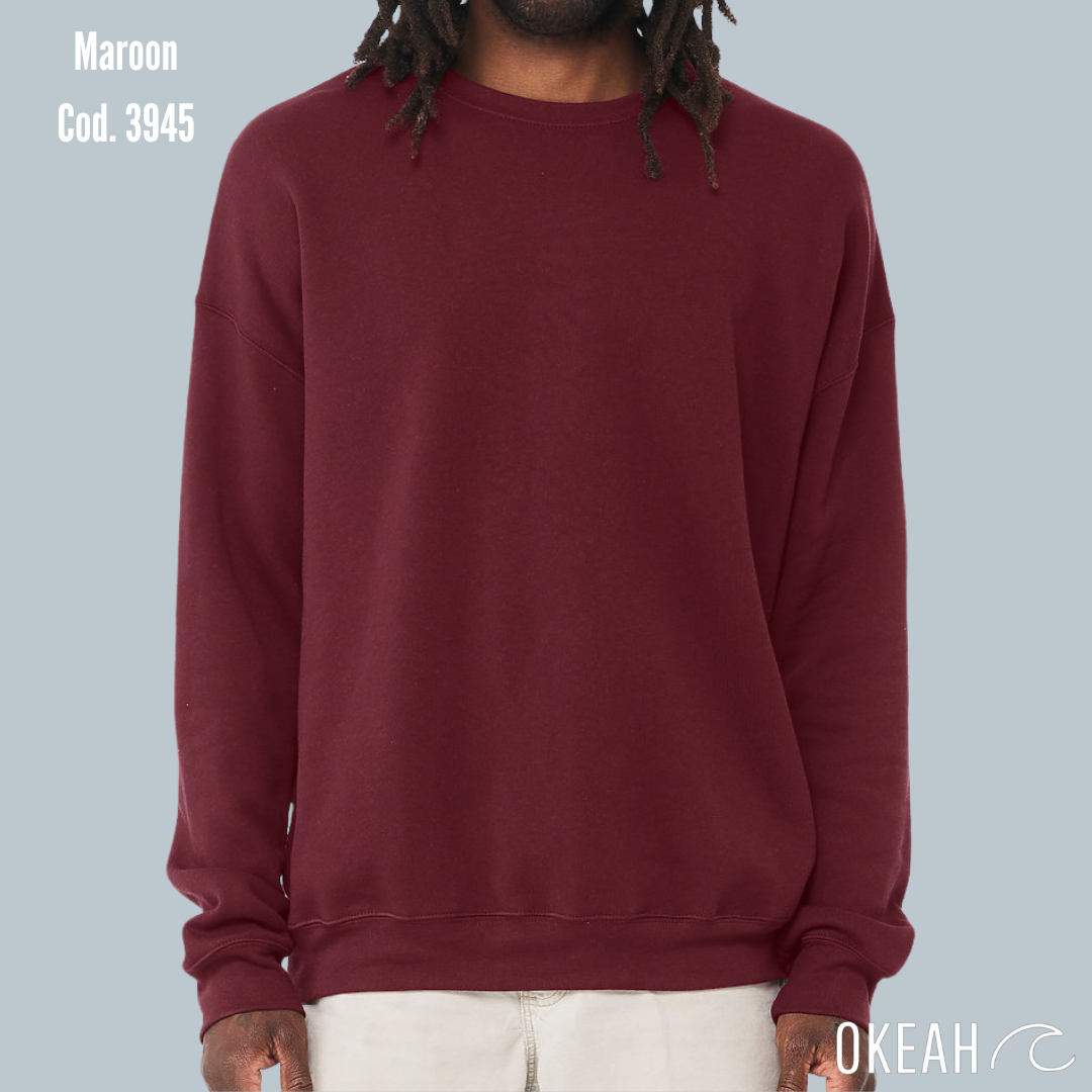 Sudadera Unisex Cuello Redondo Fleece hombro caído (3945)