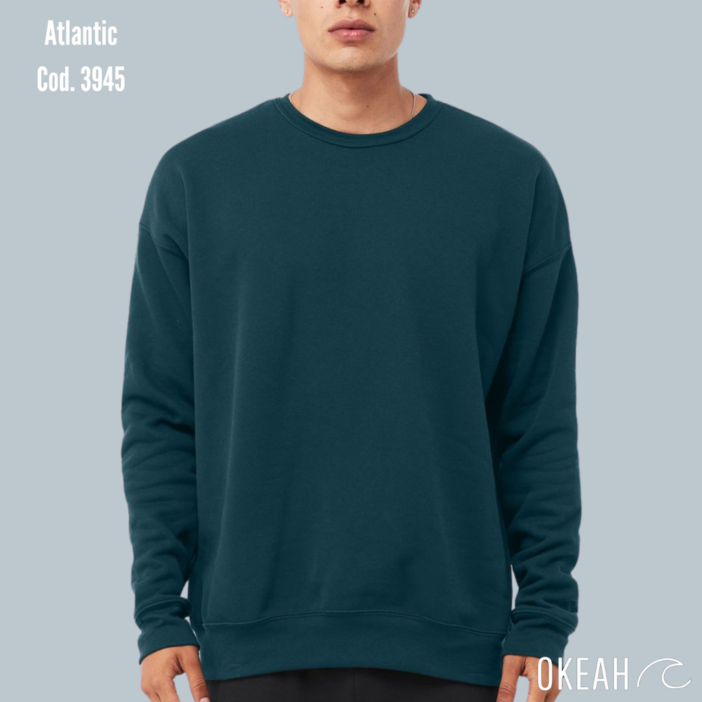 Sudadera Unisex Cuello Redondo Fleece hombro caído (3945)
